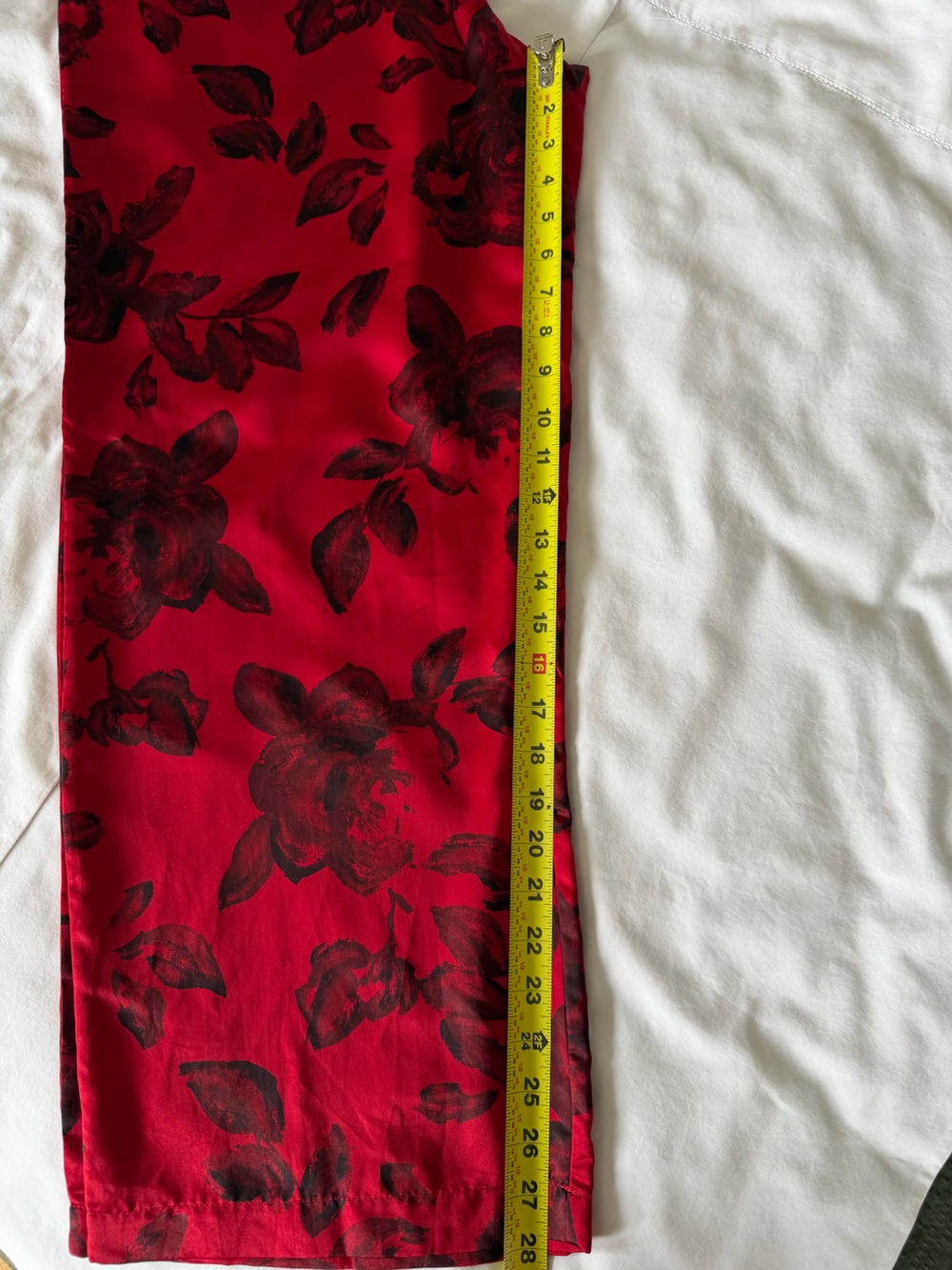 Natori Red Satin Floral Pajama Set - Picture 4 of 5